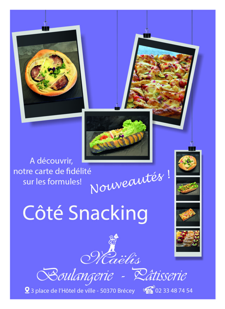 Flyer promotionnel snacking boulangerie - Création visuel : Com' C Facile