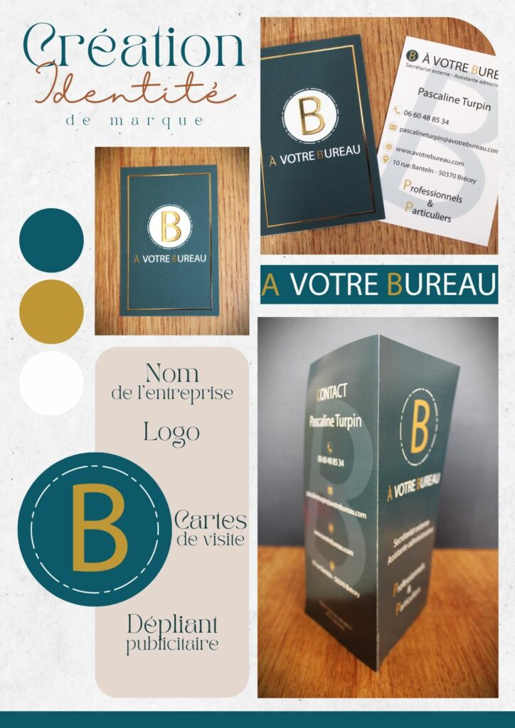 Création identité visuelle, graphisme : logo, cartes de visite, dépliant, magnet/publicité véhicule